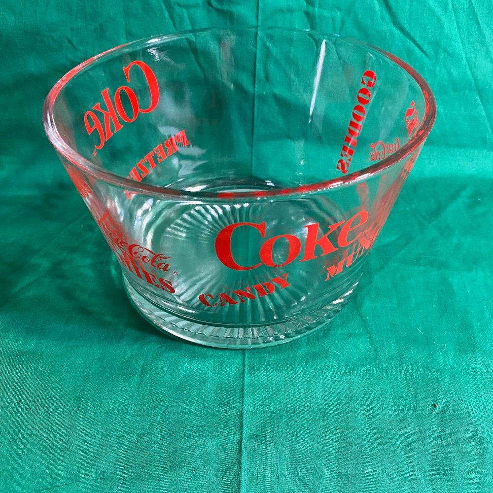 Vintage Coca Cola Glass Snack Bowl Like New